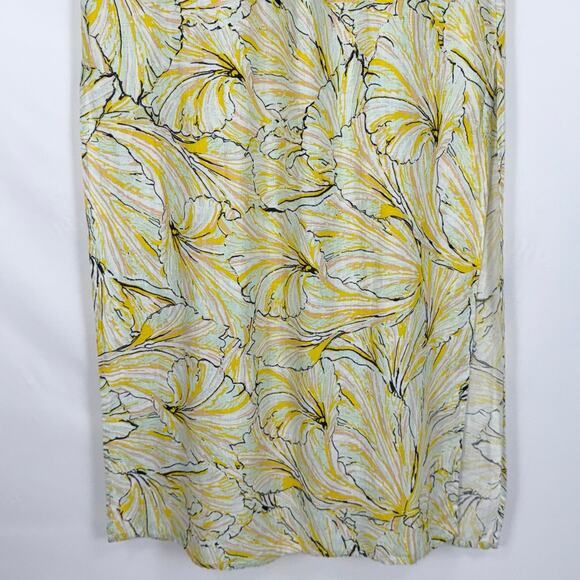 Onia x DVF Women's Renee Tropical Floral Linen Maxi Dress Yellow - Picture 8 of 16